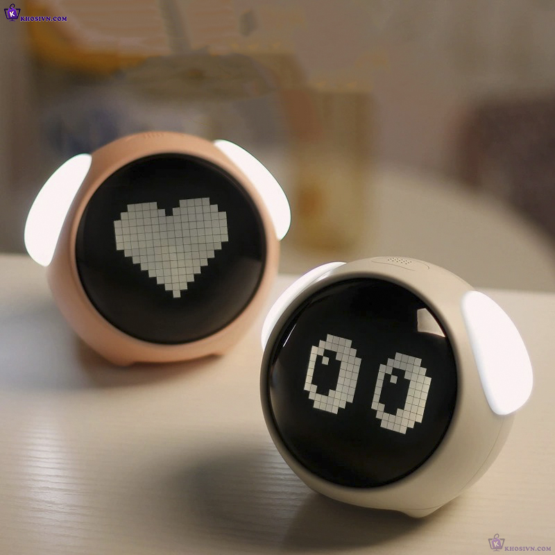 Đồng Hồ LED Decor Để Bàn Xiaomi Emoji Cute Tích Hợp Đèn Ngủ Cảm Biến Âm Thanh Phiên Bản Cảm Xúc -  Emoji