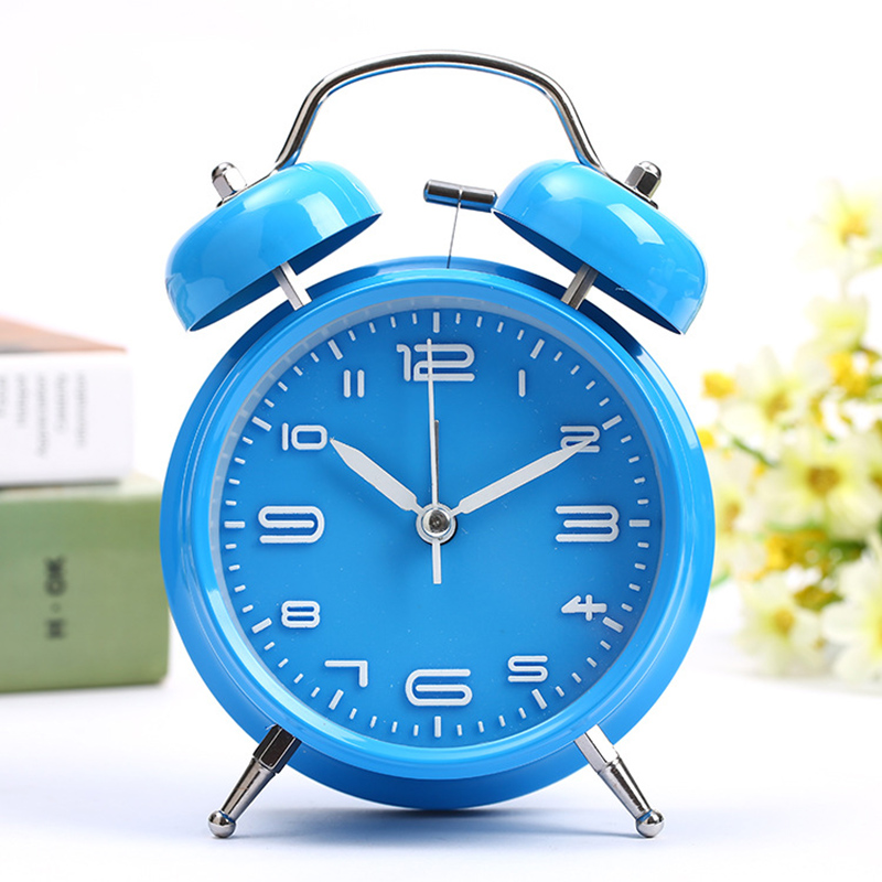 Đồng Hồ Chuông Reo Báo Thức To Để Bàn Size Lớn 4inch Có LED Dùng Kim Trôi - YH668