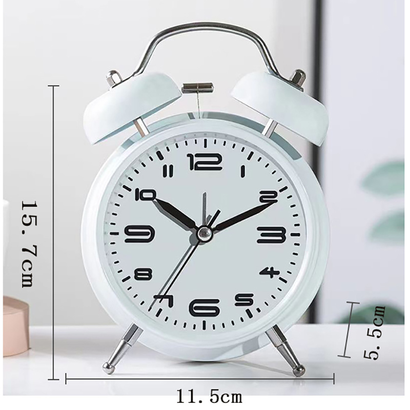 Đồng Hồ Chuông Reo Báo Thức To Để Bàn Size Lớn 4inch Có LED Dùng Kim Trôi - YH668