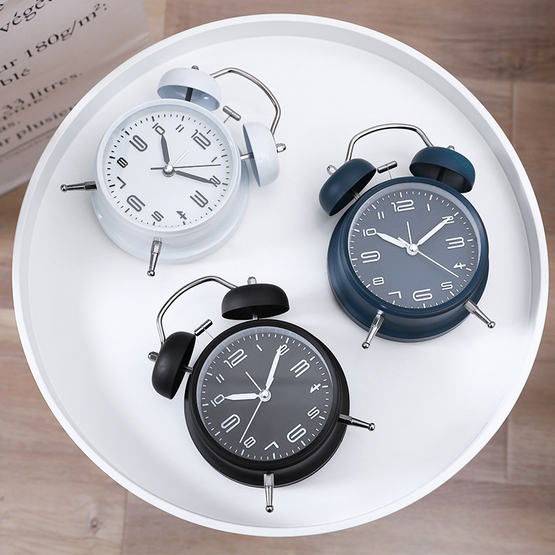 Đồng Hồ Chuông Reo Báo Thức To Để Bàn Size Lớn 4inch Có LED Dùng Kim Trôi - YH668