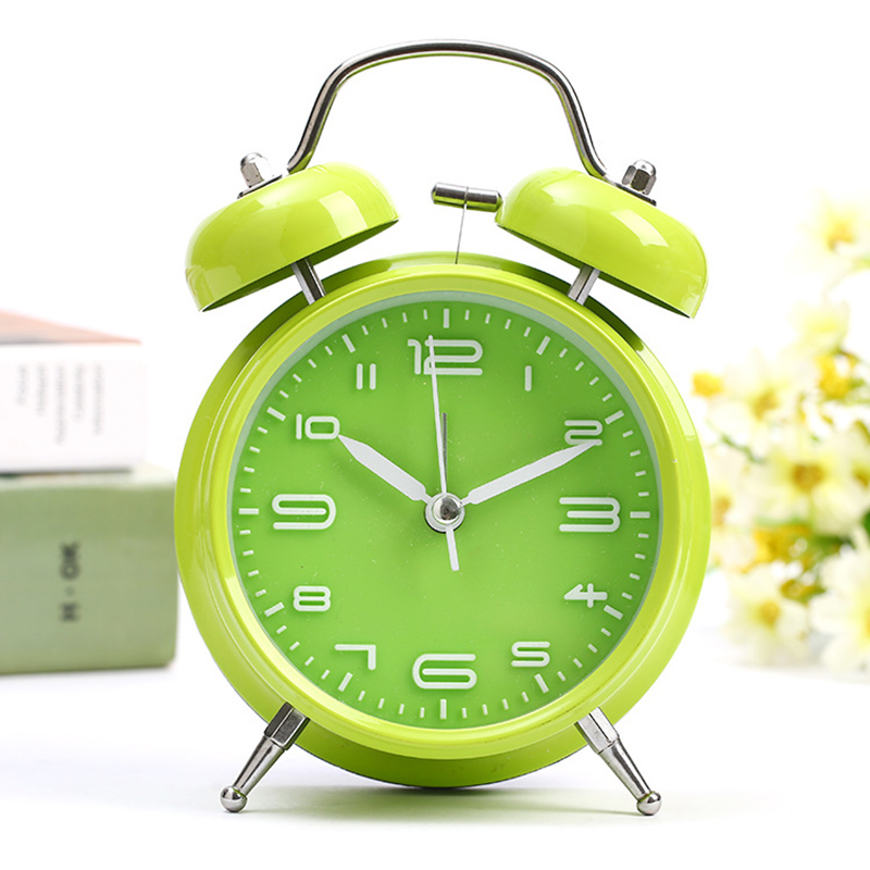 Đồng Hồ Chuông Reo Báo Thức To Để Bàn Size Lớn 4inch Có LED Dùng Kim Trôi - YH668