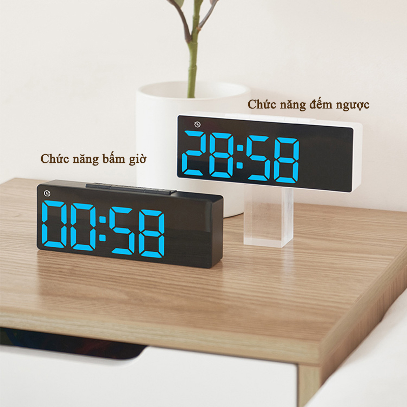 Đồng Hồ LED Digital Decor Báo Thức Để Bàn Hiển Thị Thời Gian Nhiệt Độ Chức Năng Đếm Ngược - 5510