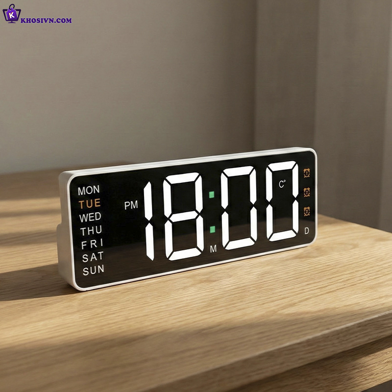 1. Ưu điểm nổi bật của Đồng Hồ LED Decor Để Bàn Decor 3 Chế Độ Báo Thức Hiển Thị Thứ Nhiệt Độ - CY-0802