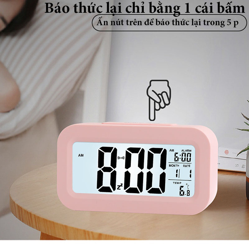Đồng Hồ LED Màn Hình LCD Hiển Thị Đa Chức Năng Có Báo Thức HL-1019