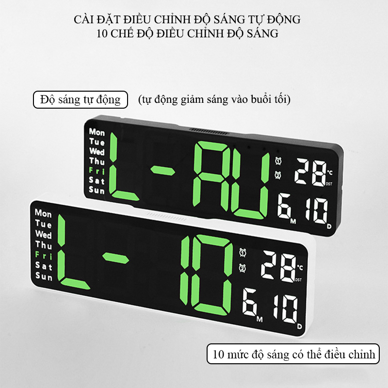 Đồng Hồ LED Treo Tường Để Bàn Có Báo Thức, Đếm Ngược, Bấm Giờ - 6629