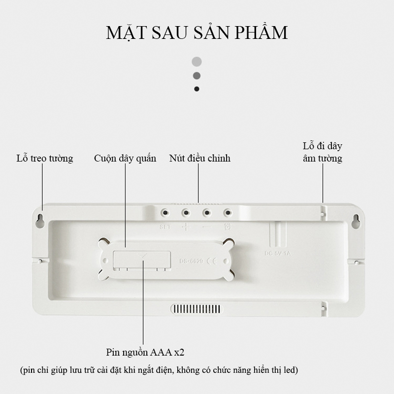 Đồng Hồ LED Treo Tường Để Bàn Có Báo Thức, Đếm Ngược, Bấm Giờ - 6629