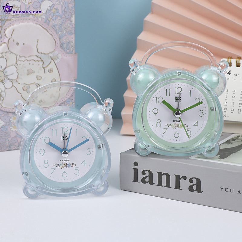 Đồng Hồ Chuông Reo Báo Thức Để Bàn Trong Suốt Có Sticker Dễ Thương Cute Cho Bé DHCR-No1925