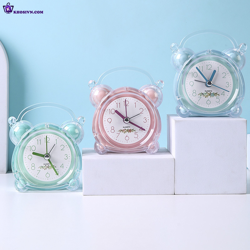 Đồng Hồ Chuông Reo Báo Thức Để Bàn Trong Suốt Có Sticker Dễ Thương Cute Cho Bé DHCR-No1925