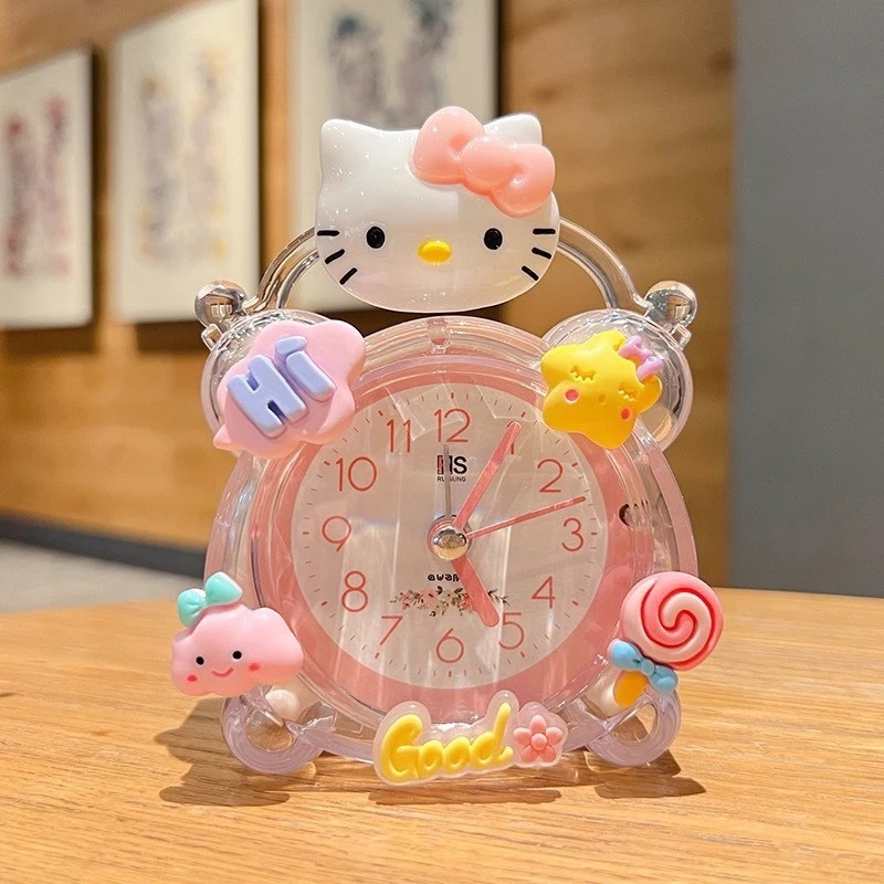 Đồng Hồ Chuông Reo Báo Thức Để Bàn Trong Suốt Có Sticker Dễ Thương Cute Cho Bé DHCR-No1925
