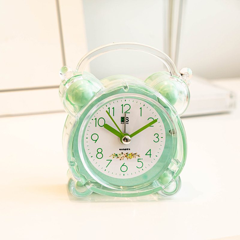 Đồng Hồ Chuông Reo Báo Thức Để Bàn Trong Suốt Có Sticker Dễ Thương Cute Cho Bé DHCR-No1925