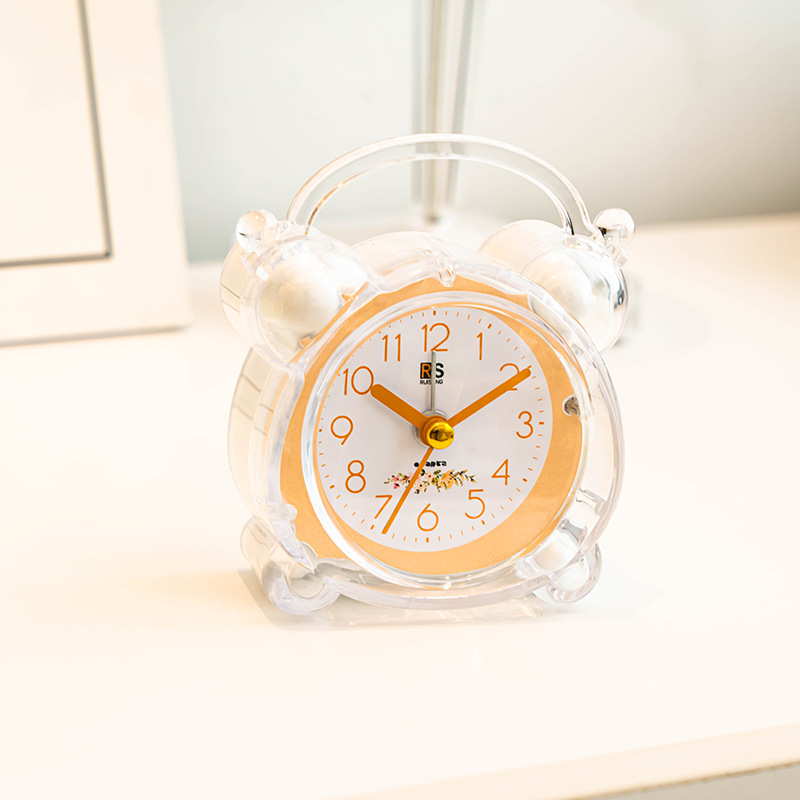 Đồng Hồ Chuông Reo Báo Thức Để Bàn Trong Suốt Có Sticker Dễ Thương Cute Cho Bé DHCR-No1925