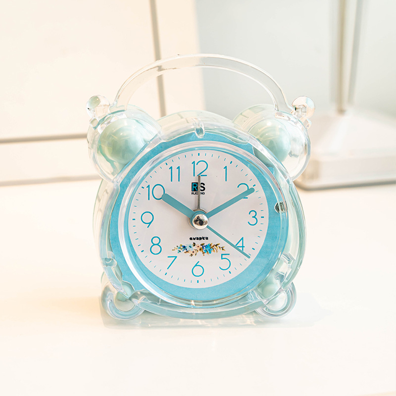 Đồng Hồ Chuông Reo Báo Thức Để Bàn Trong Suốt Có Sticker Dễ Thương Cute Cho Bé DHCR-No1925