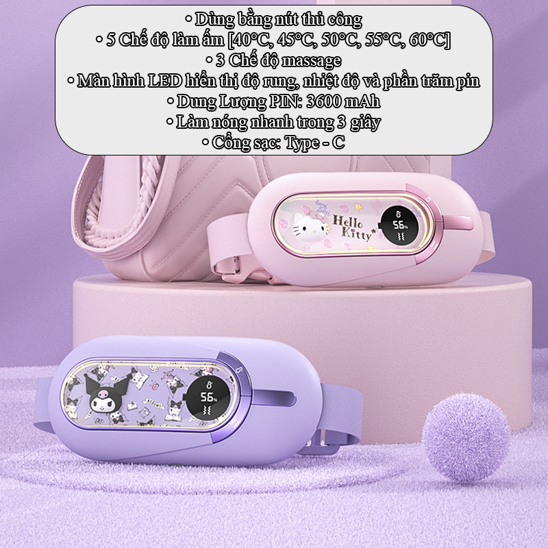 Đai Đeo Massage Làm Ấm Bụng Giảm Đau Bụng Đau Lưng Đau Bụng Kinh Ngày Dâu Cho Phụ Nữ