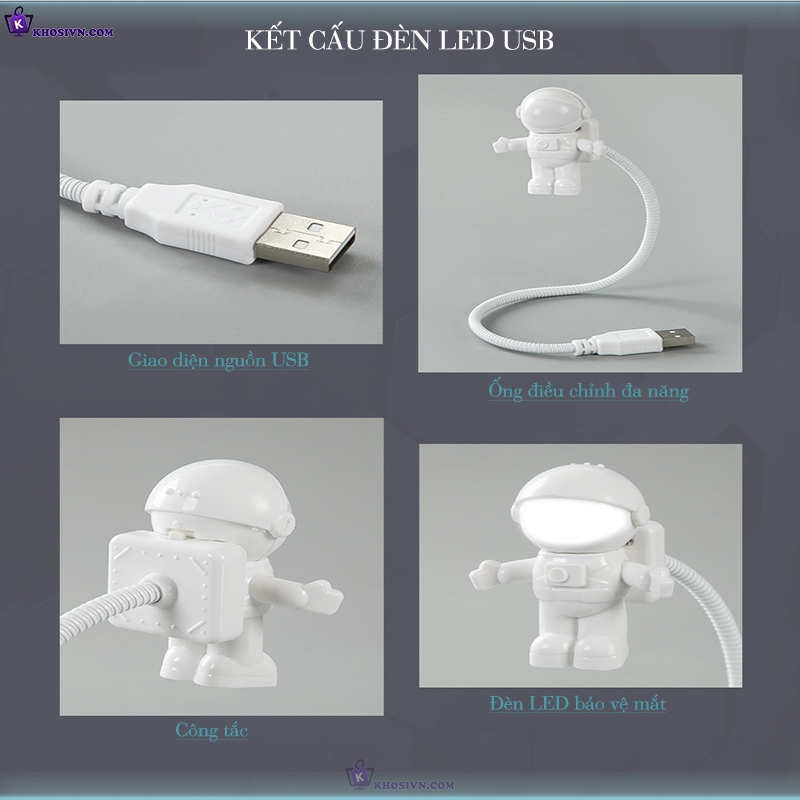 Đèn USB Đèn Bảo Vệ Mắt Đèn LED Đọc Sách Mini Di Động Uốn Dẻo DUSB - Vũ Trụ