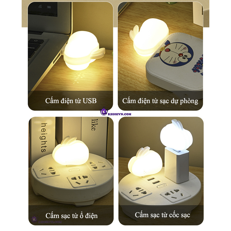Đèn USB Đèn Ngủ Bảo Vệ Mắt Đèn LED Đọc Sách Mini Di Động DUSB-Thỏ