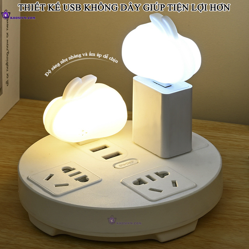 Đèn USB Đèn Ngủ Bảo Vệ Mắt Đèn LED Đọc Sách Mini Di Động DUSB-Thỏ