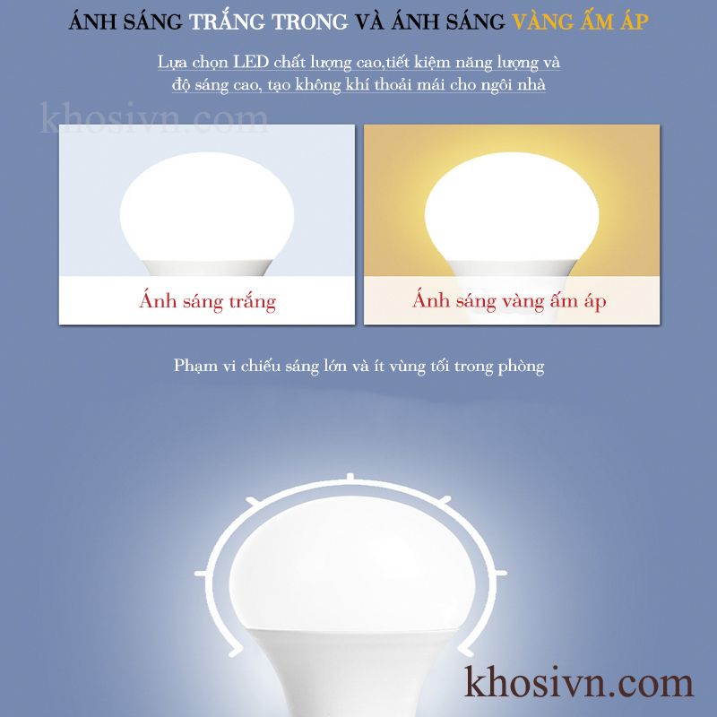 Bóng Đèn Led Bulb Đuôi E27 3 Màu
