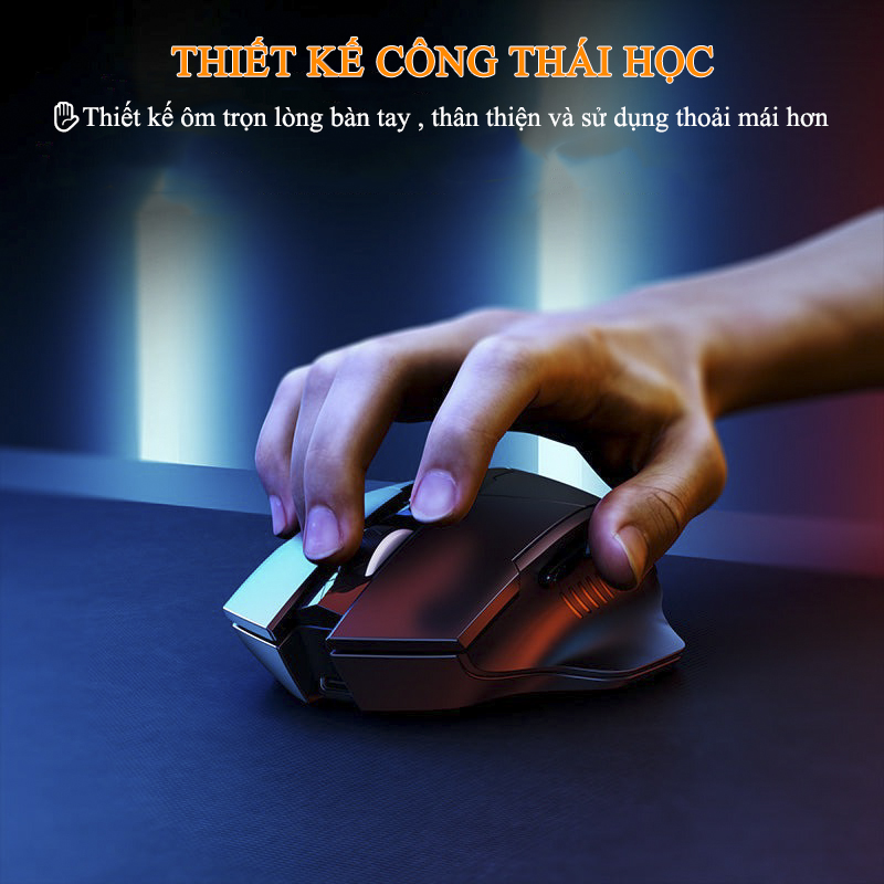 Chuột Gaming Inphic Không Dây Cho Máy Tính Văn Phòng 2.4G Thiết Kế Công Thái Học - Inphic PM6 (F1S)