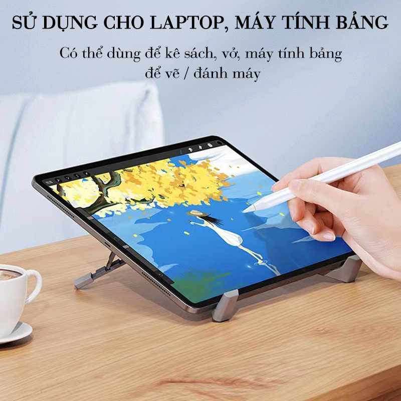 Giá Đỡ Laptop, Giá Đỡ Máy Tính Bảng Gấp Gọn Hình Chữ X, Chất Liệu Hợp Kim Nhôm Cao Cấp Kèm Túi Vải - GĐLP X1-Pro