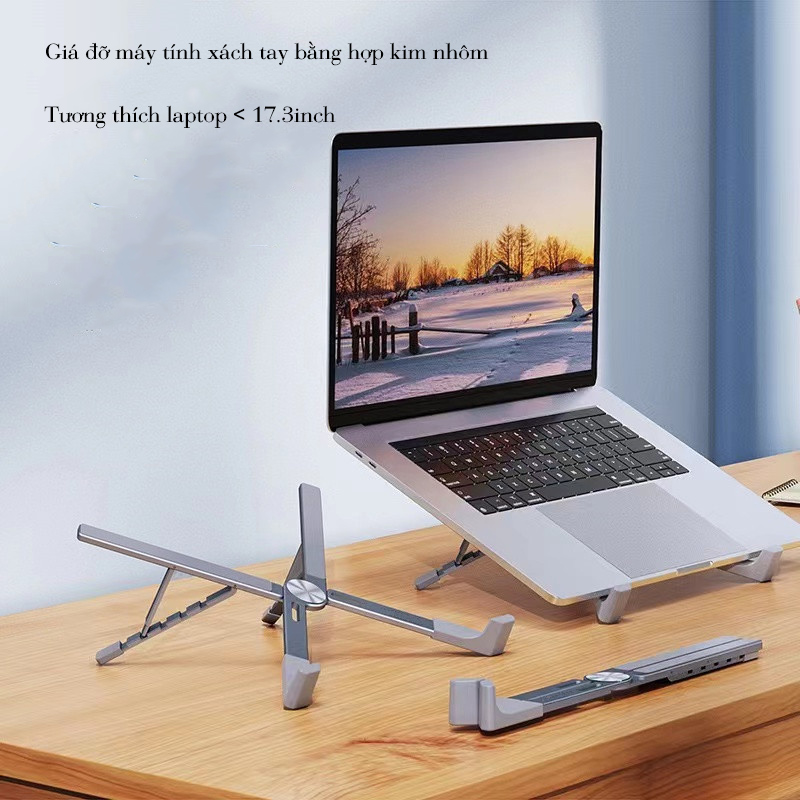 Giá Đỡ Laptop, Giá Đỡ Máy Tính Bảng Gấp Gọn Hình Chữ X, Chất Liệu Hợp Kim Nhôm Cao Cấp Kèm Túi Vải - GĐLP X1-Pro