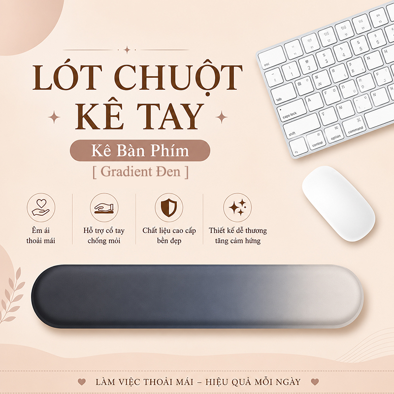 Lót Chuột Có Đệm Kê Cổ Tay Chống Mỏi, KÊ BÀN PHÍM Dùng Để Kê Tay Khi Sử Dụng Bàn Phím