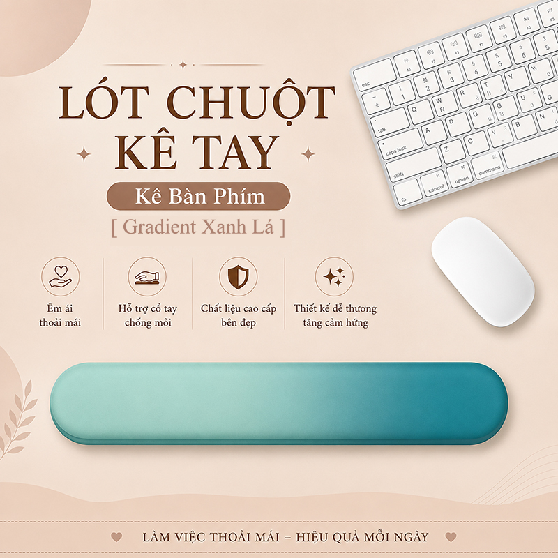 Lót Chuột Có Đệm Kê Cổ Tay Chống Mỏi, KÊ BÀN PHÍM Dùng Để Kê Tay Khi Sử Dụng Bàn Phím