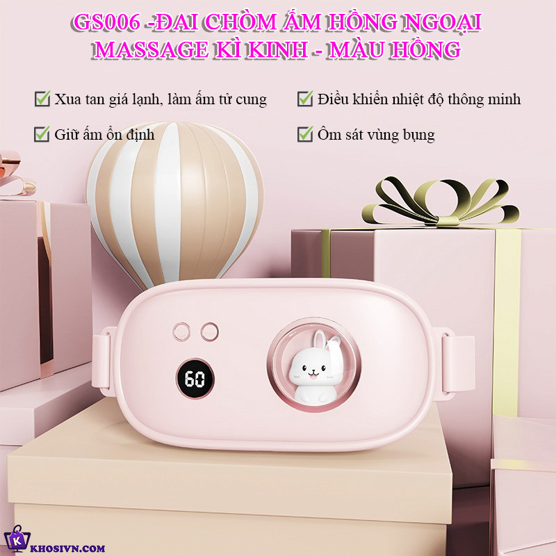 Đai Đeo Massage Làm Ấm Bụng Giảm Đau Bụng Đau Lưng Đau Bụng Kinh Ngày Dâu Cho Phụ Nữ