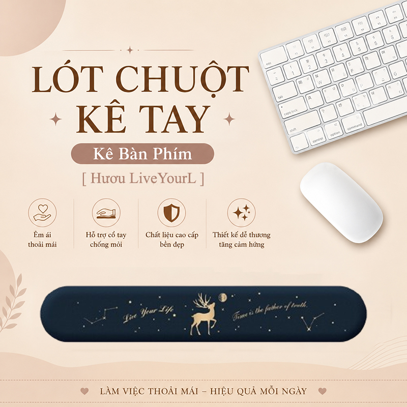 Lót Chuột Có Đệm Kê Cổ Tay Chống Mỏi, KÊ BÀN PHÍM Dùng Để Kê Tay Khi Sử Dụng Bàn Phím