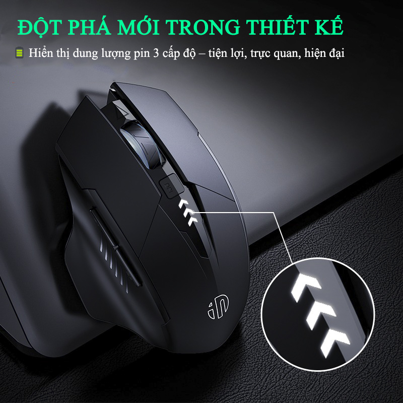 Chuột Gaming Inphic Bluetooth 2.4G Không Dây Âm Click Client Im Lặng - Inphic A1
