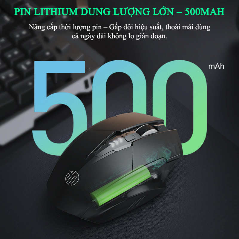 Chuột Gaming Inphic Bluetooth 2.4G Không Dây Âm Click Client Im Lặng - Inphic A1