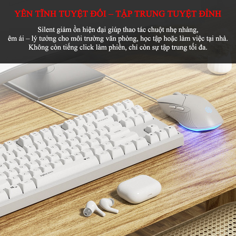 Chuột Gaming Inphic Văn Phòng Có Dây Có LED RGB 4 Mức Điều Chỉnh Độ Nhạy Lên Đến 7200 dpi - Inphic B2