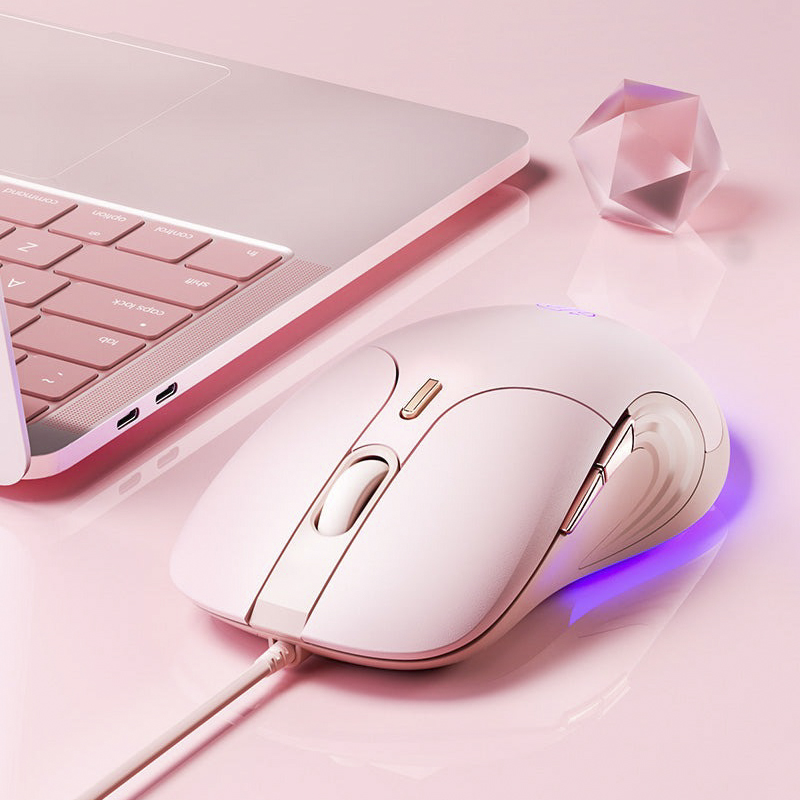 Chuột Gaming Inphic Công Thái Học Có Dây Dùng Cho Văn Phòng Chơi Game Độ Nhạy DPI 4 Cấp Có LED RGB Nút Bấm Im Lặng - Inphic B8