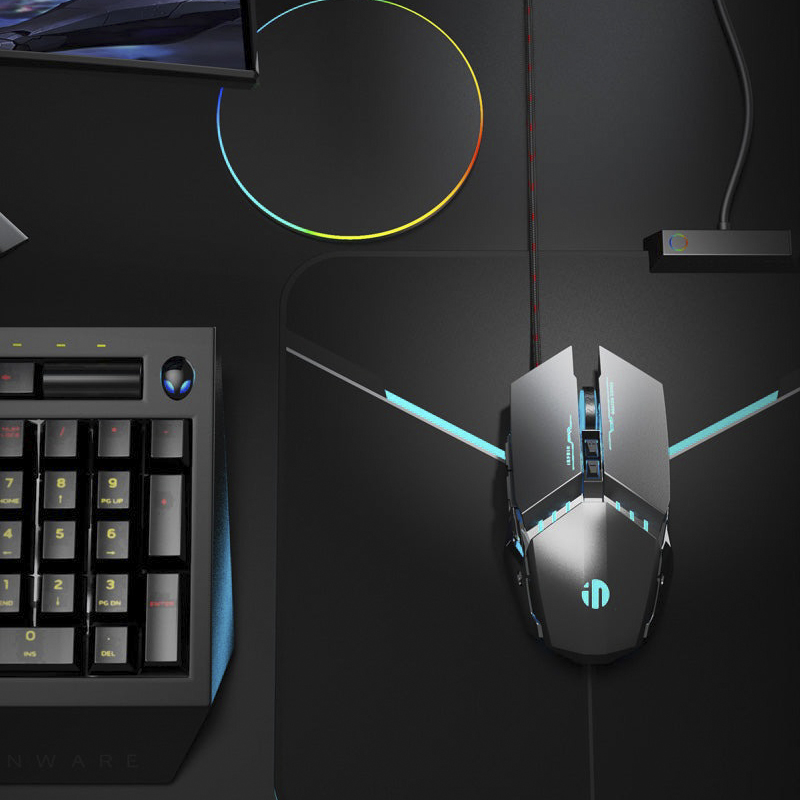 Chuột Gaming Inphic Tần Số 1000Hz 12800dpi LED RGB Chuyên Game Có Dây - Inphic W2