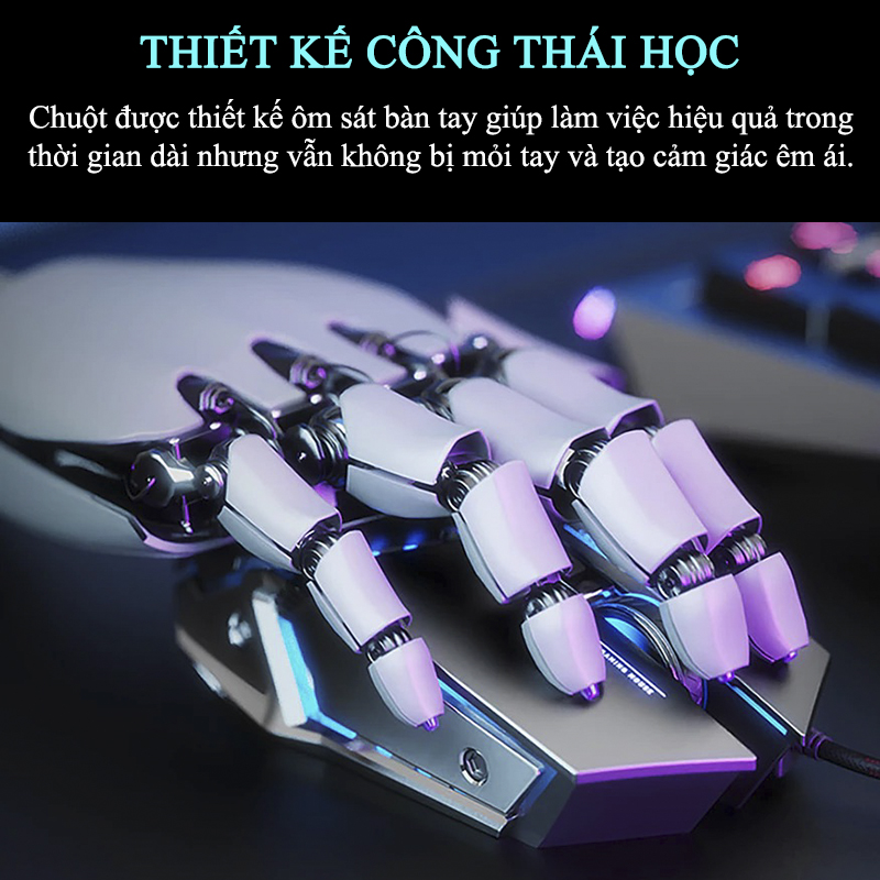 Chuột Gaming Inphic Tần Số 1000Hz 12800dpi LED RGB Chuyên Game Có Dây - Inphic W2