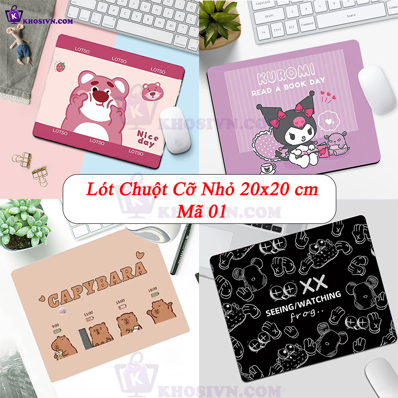 Lót Chuột, Bàn Di Chuột Nhỏ 21 x 26cm Dễ Thương Có Bo Viền - Mã 01