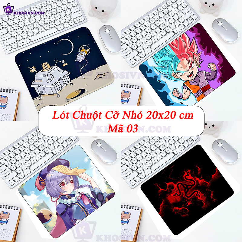 Lót Chuột, Bàn Di Chuột Nhỏ 21 x 26cm Dễ Thương Có Bo Viền - Mã 03