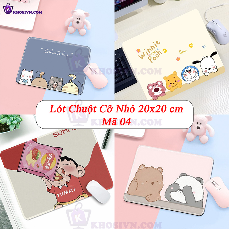 Lót Chuột, Bàn Di Chuột Nhỏ 21 x 26cm Dễ Thương Có Bo Viền - Mã 04