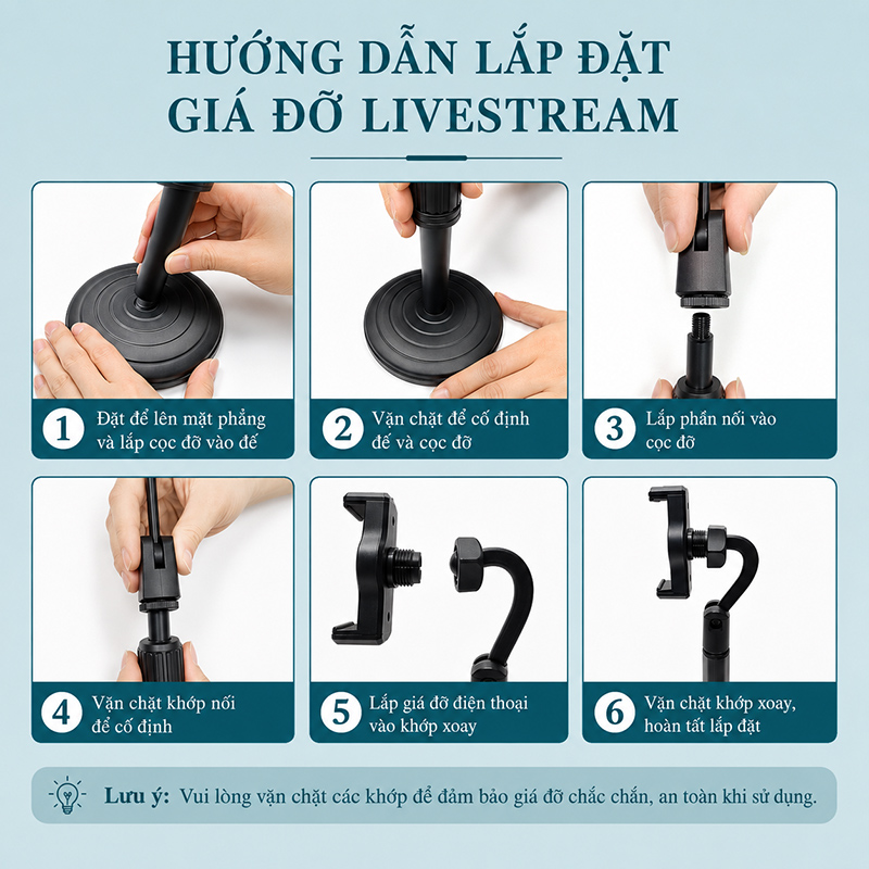 Giá Đỡ Điện Thoại Livestream Nhựa ABS Xoay 360 Độ - L222