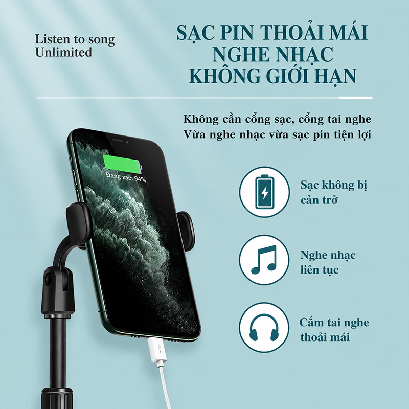 Giá Đỡ Điện Thoại Livestream Nhựa ABS Xoay 360 Độ - L222