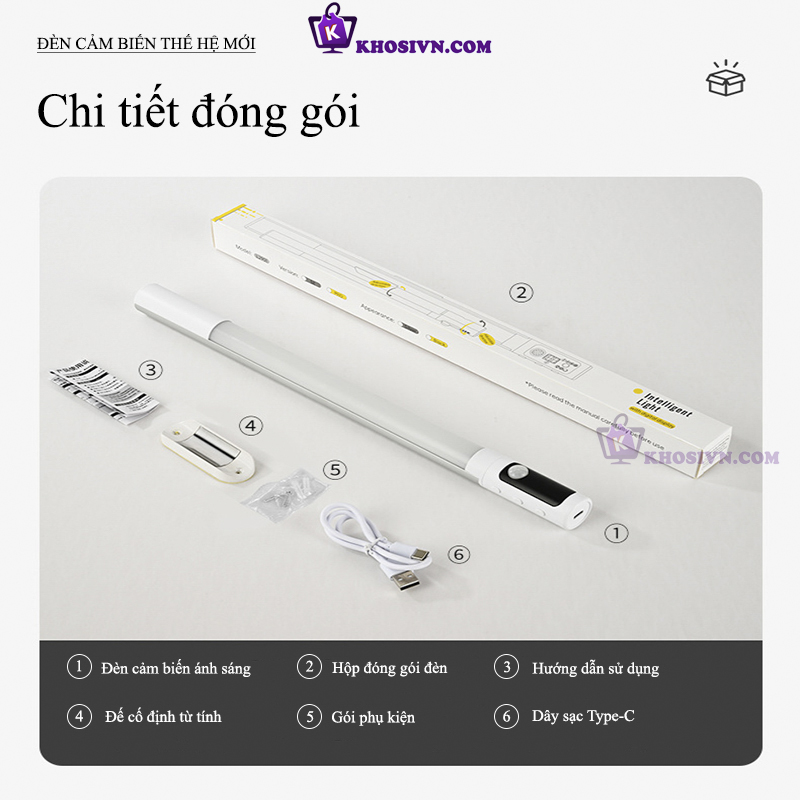 Đèn Cảm Biến Chuyển Động LED Không Dây Đa Năng Pin Sạc Gắn Tường Tủ Bếp Tủ Áo Phòng Ngủ - L2901