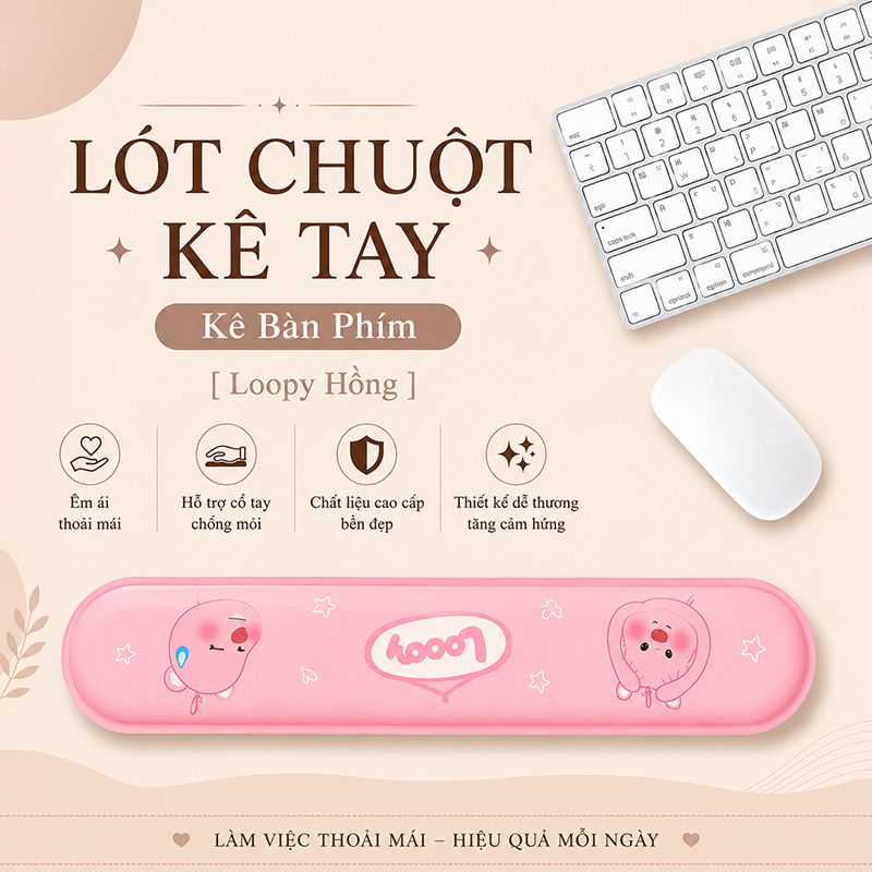 Lót Chuột Có Đệm Kê Cổ Tay Chống Mỏi, KÊ BÀN PHÍM Dùng Để Kê Tay Khi Sử Dụng Bàn Phím
