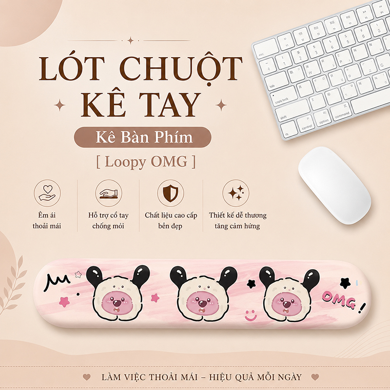 Lót Chuột Có Đệm Kê Cổ Tay Chống Mỏi, KÊ BÀN PHÍM Dùng Để Kê Tay Khi Sử Dụng Bàn Phím