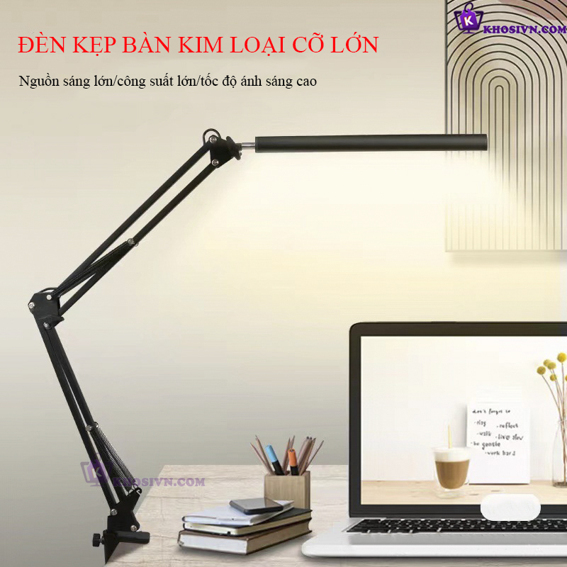 Đèn LED Kẹp Bàn 12W Cỡ Lớn 3 Màu Ánh Sáng LT-01