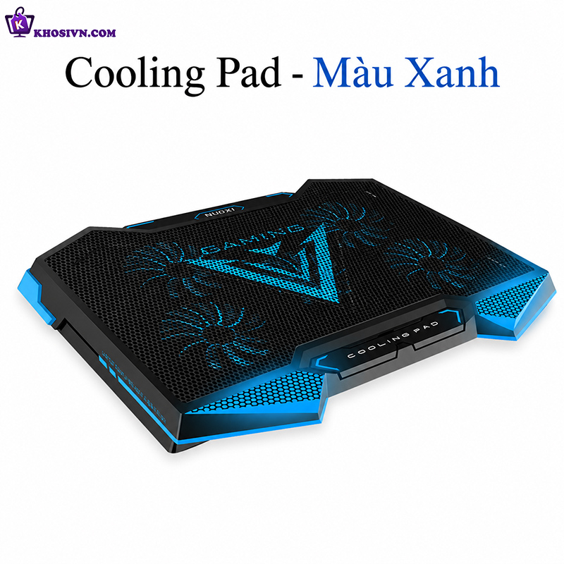Đế Tản Nhiệt Laptop Gaming 17inch 2 Cổng USB Thiết Kế Hiện Đại 5 Cấp Độ Có LED Cooling Pad
