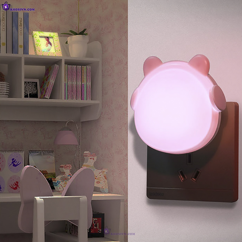 Đèn Ngủ Cảm Ứng LED Tai Mèo Cute Dễ Thương Cảm Biến Ánh Sáng Bật Tắt Tự Động
