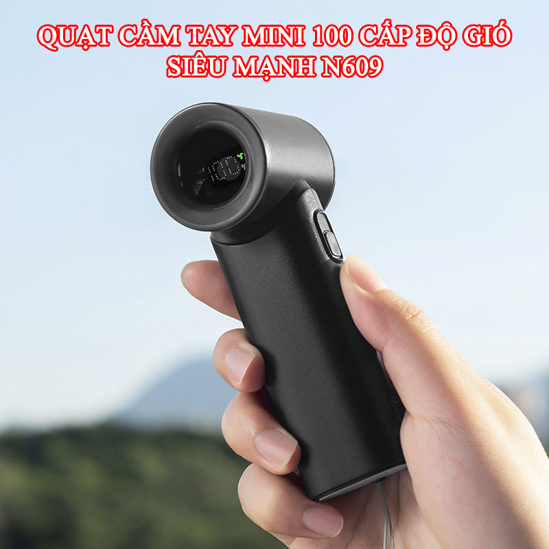 Quạt Turbo Cầm Tay Mini Tích Điện Gió Siêu Mạnh - N609