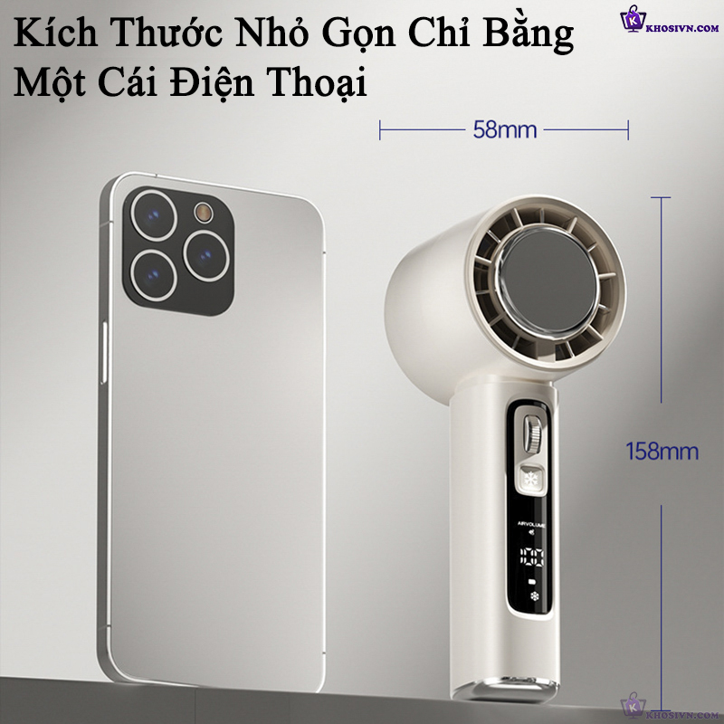 Quạt Turbo Cầm Tay Tích Điện Có Sò Lạnh Làm Mát Siêu Tốc 100 Cấp Độ Gió- N88