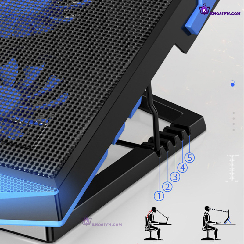 Đế Tản Nhiệt Laptop Gaming 17inch 2 Cổng USB Cooling Pad