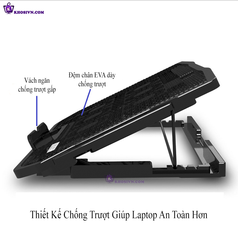 Đế Tản Nhiệt Laptop Đế Tản Nhiệt Làm Mát Máy Tính Nuoxi H9