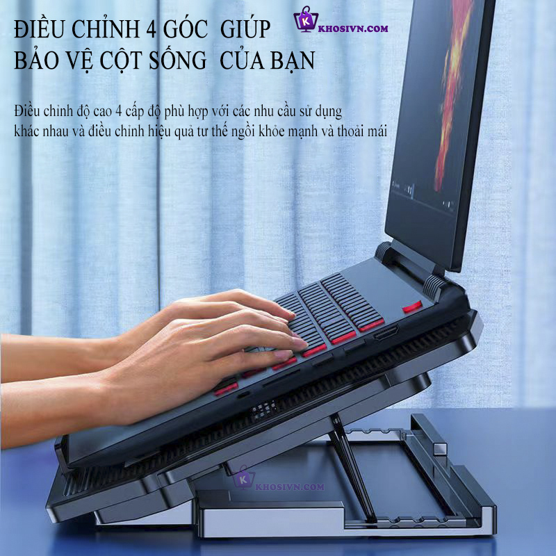 Đế Tản Nhiệt Laptop Đế Tản Nhiệt Làm Mát Máy Tính Nuoxi H9